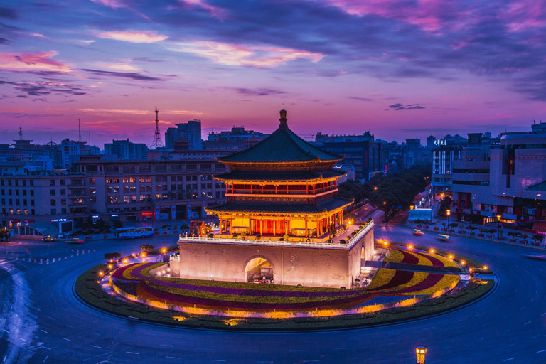 Night View of the Ancient Bell Tower 