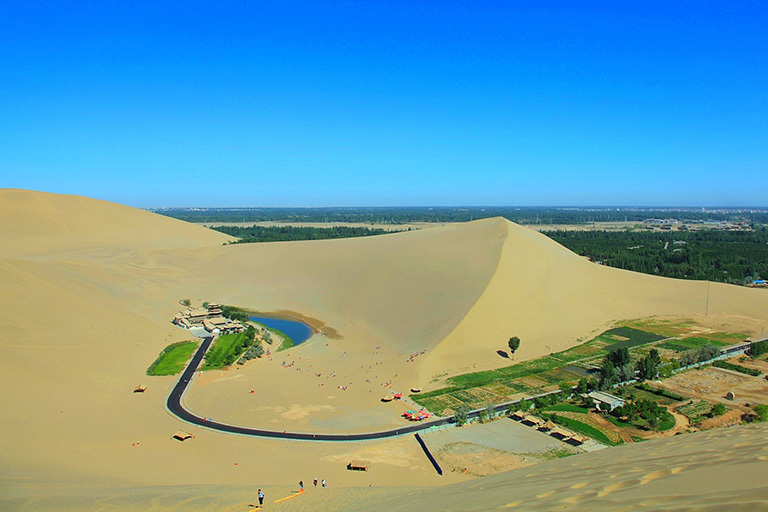 Crescent Lake has been a famous attraction for more than 1200 years