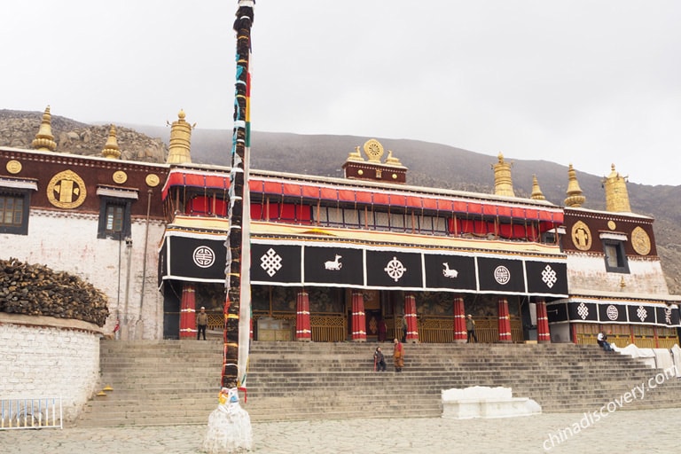 Monks at Drepung Monastery Entrance