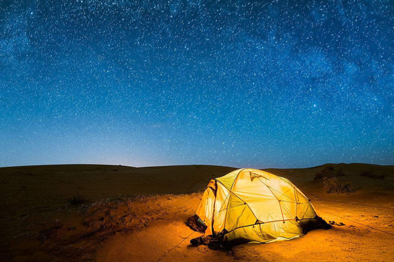 Camping on the desert of Mingshashan (Echoing Sand Mountains)