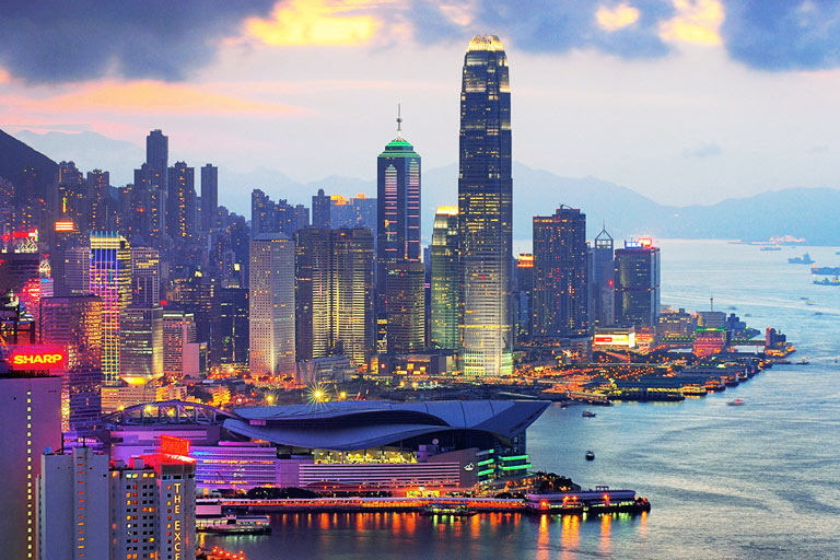 Splendid Night View of Victoria Harbor