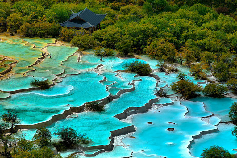 Five-Color Ponds in Huanglong Valley