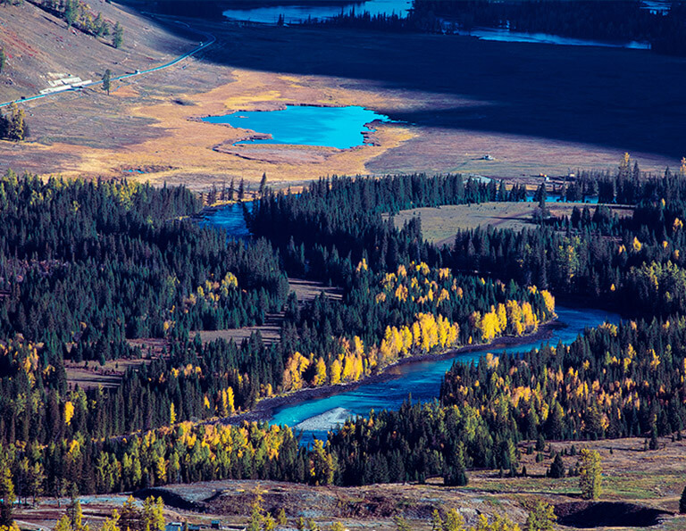 Winding Kanas River in July