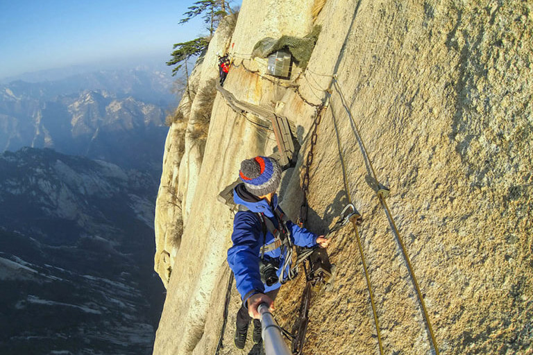 The thrilling Plank Road in the Sky on Mount Hua