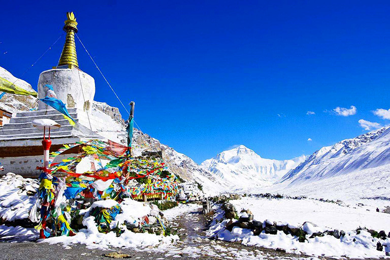 Rongbuk Monastery and Mt. Everest