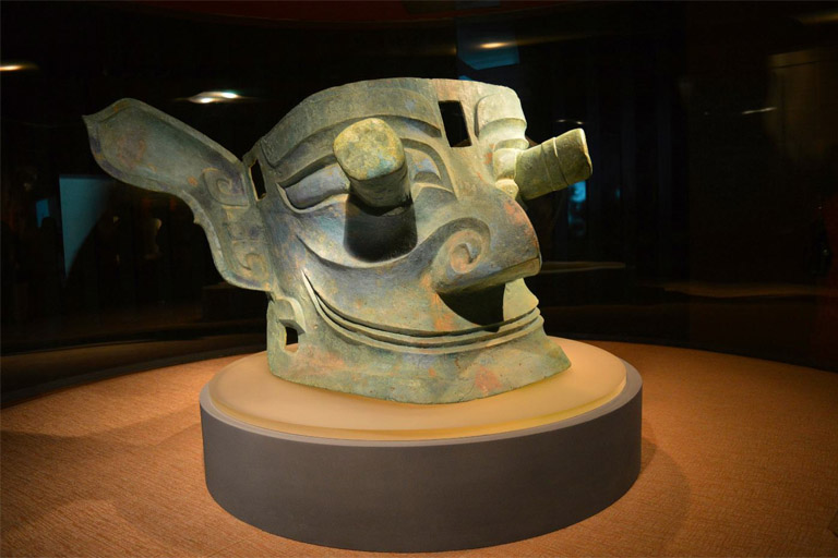 Unearthed Masks in Sanxingdui Archaeological Site