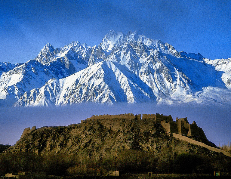 Tashkurgan Fort (Stone City Ruin) in the morning of September