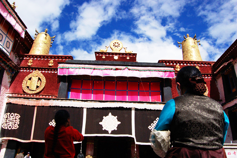 Tibetan Pilgrim outside the Potala Palace