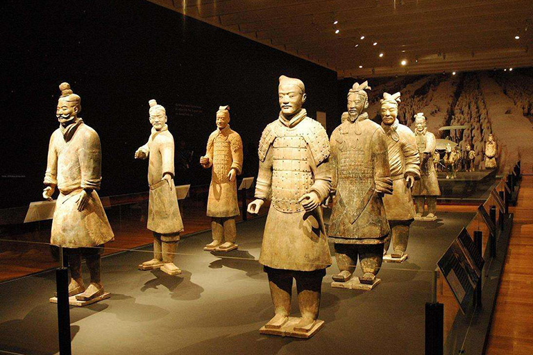 Terracotta Warriors were built by the first emperor of China Qin Shihuang to protect him in his afterlife